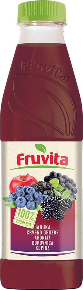 Slika za Sok od jabuke/crno grožđe/aronije/borovnice i kupine Fruvita 0.75l