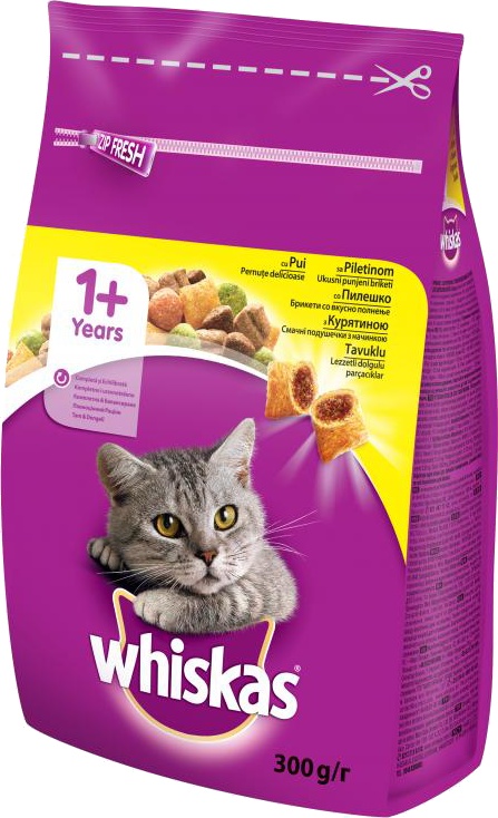 Slika za Hrana za mačke briketi piletina Whiskas 300g
