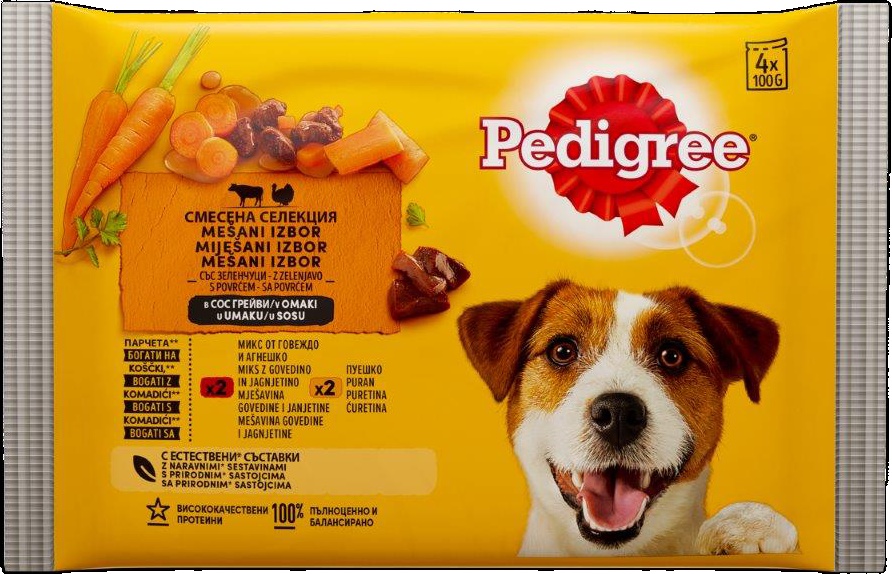 Slika za Hrana za pse sa jagnjetinom i ćuretinom Pedigree 4x100g