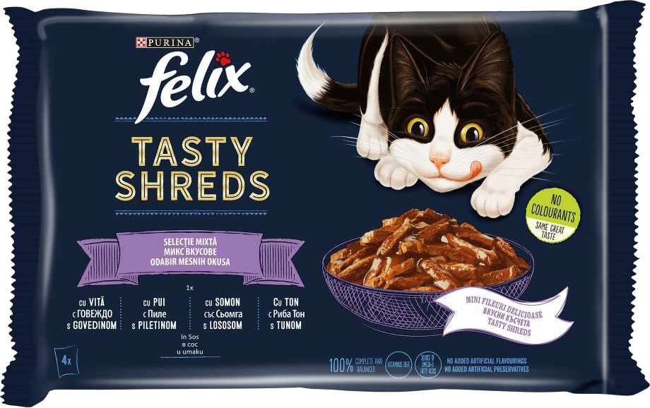 Slika za Hrana za mačke tasty shreds tuna Felix Purina 4x80g