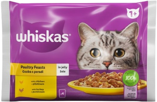 Slika za Hrana za mačke živina Whiskas 4x85g
