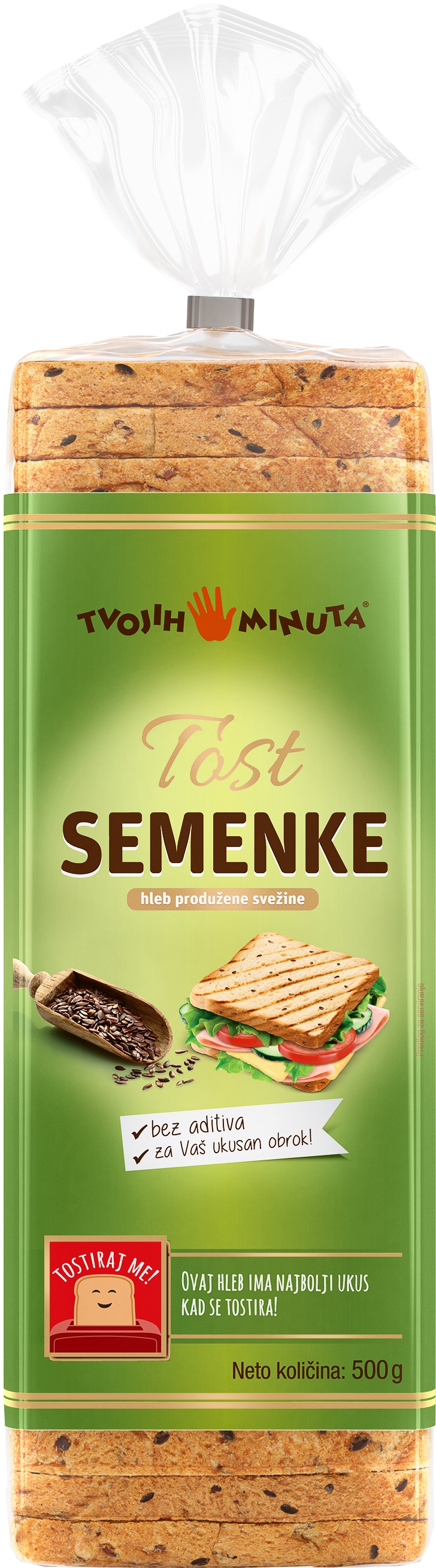 Slika za Tost hleb sa semenkama Tvojih 5 minuta 500g