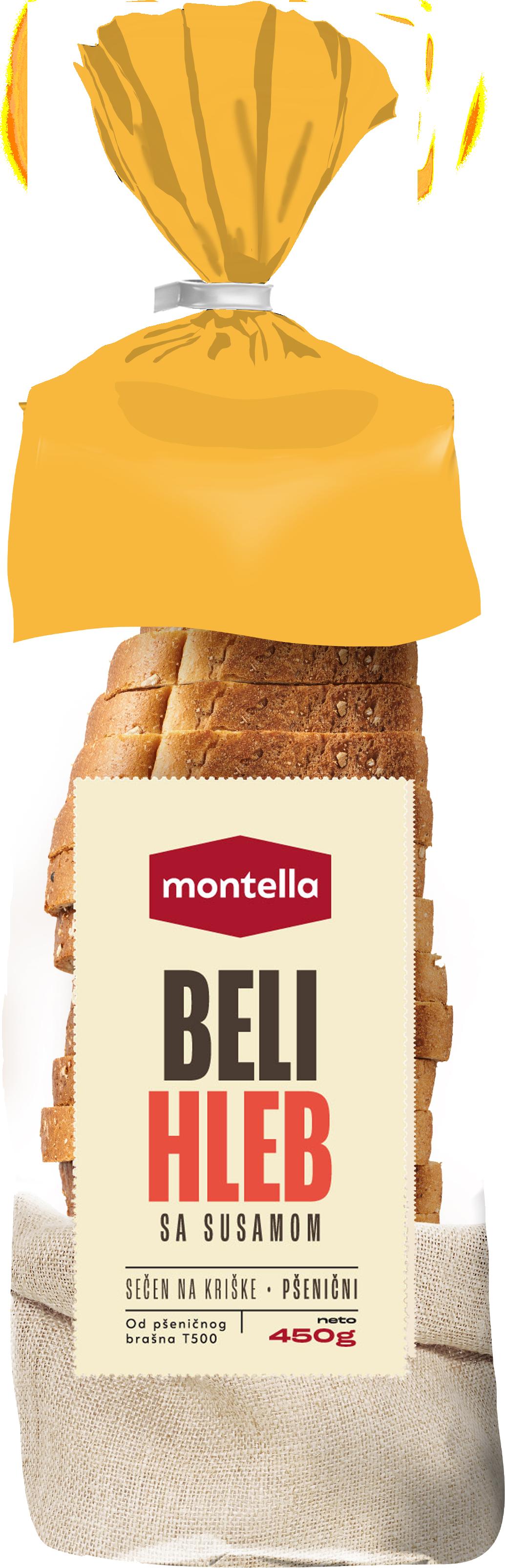 Slika za Hleb beli sa susamom Montella rezani 450g