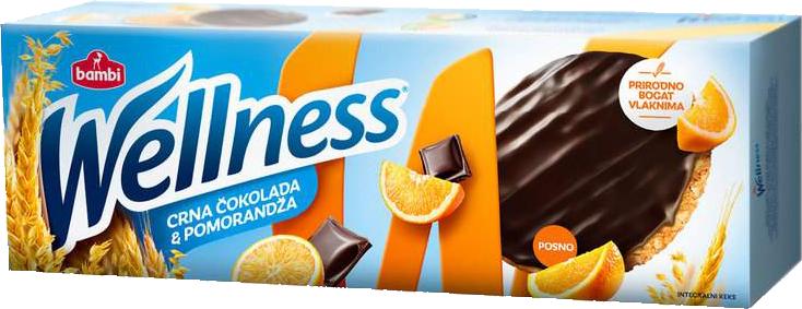 Slika za Keks integralni pomorandža i crna čokolada Wellness 155g