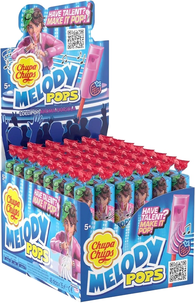 Slika za Lizalica melody pops jagoda Chupa Chups 15g