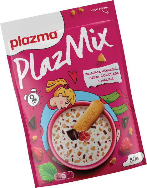 Slika za Plazmix mešavina komadića keksa/čokolade/maline 350g