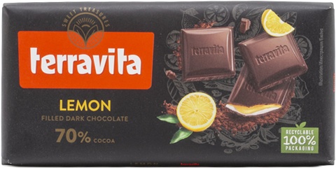 Slika za Čokolada crna sa limunom Terravita 100g