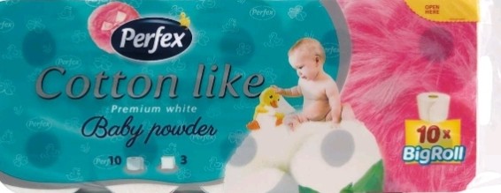 Slika za Toalet papir cotton like baby powder Perfex 10/1