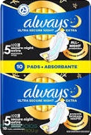 Slika za Ulošci higijenski noćni ultra secure Always 10/1