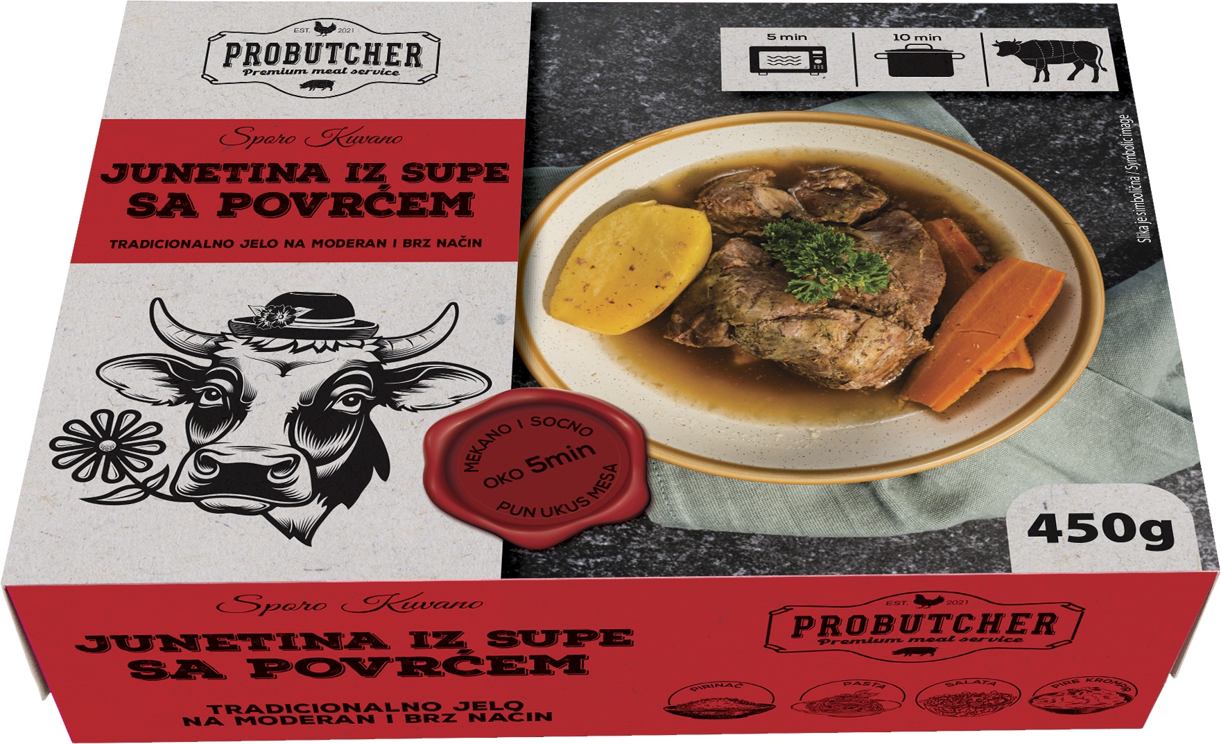 Slika za Junetina iz supe sa povrćem Probutcher 450g