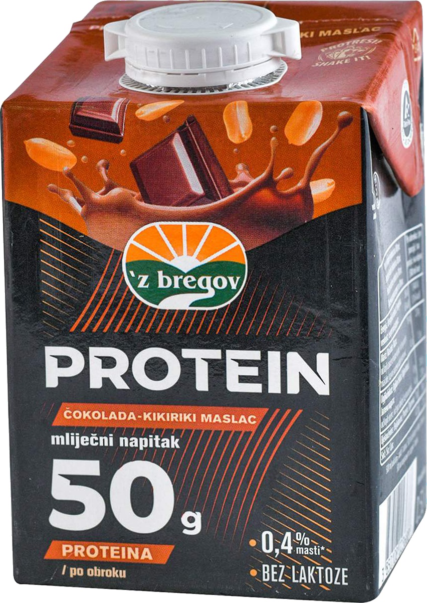 Slika za Proteinski napitak čokolada kikiriki Z'bregov 0,5l