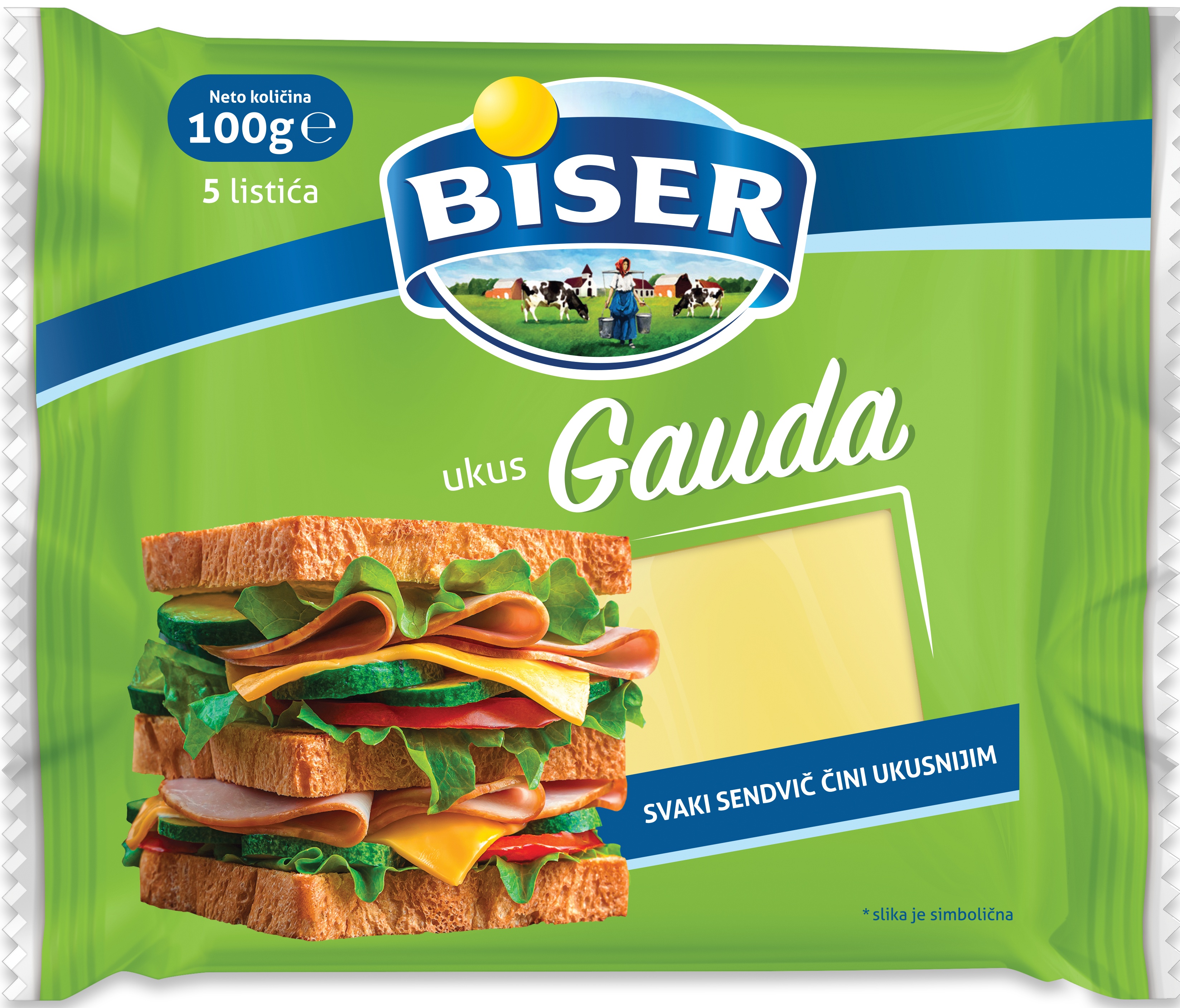 Slika za Sir topljeni gauda Biser 100g