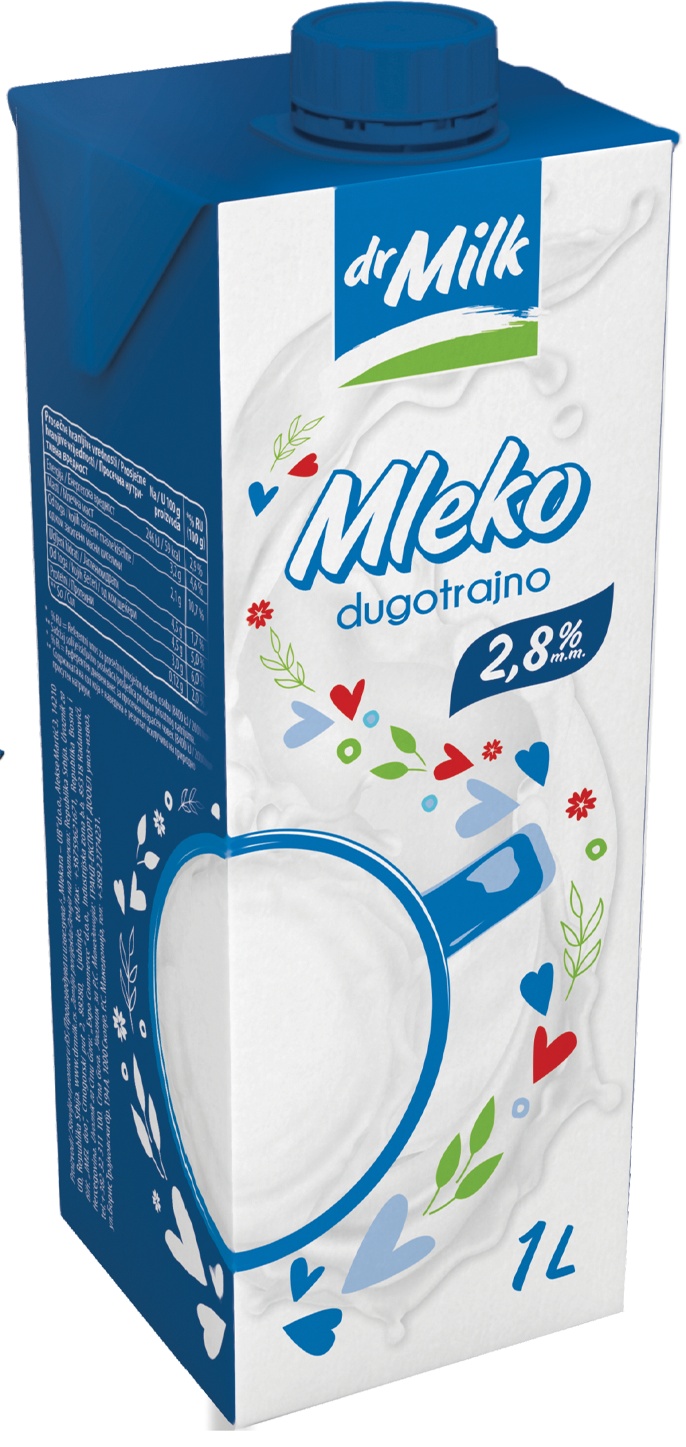 Slika za Mleko dugotrajno 2.8%mm Dr Milk 1l