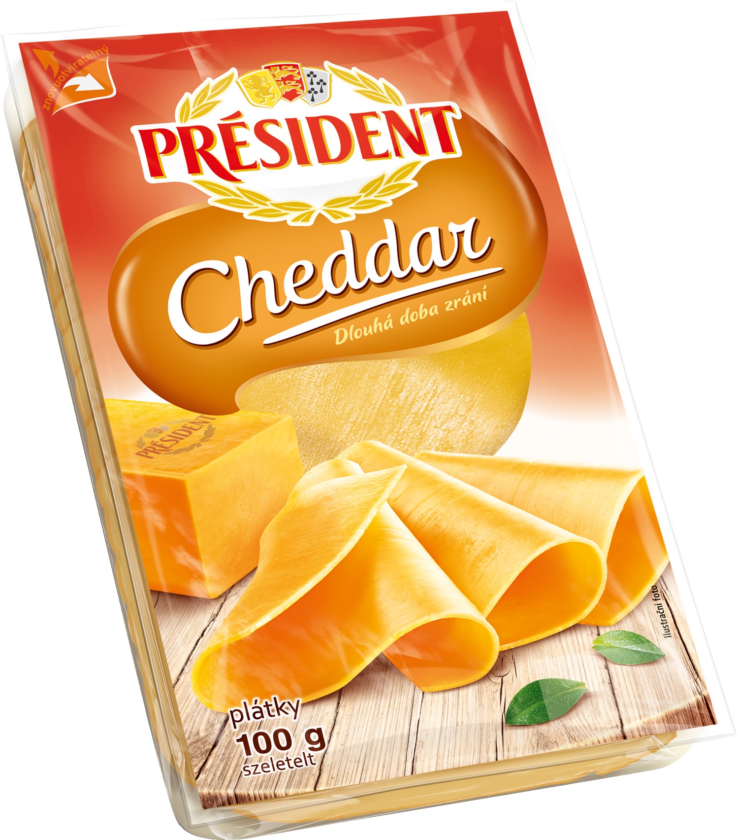 Slika za Sir Cheddar President slajs 100g