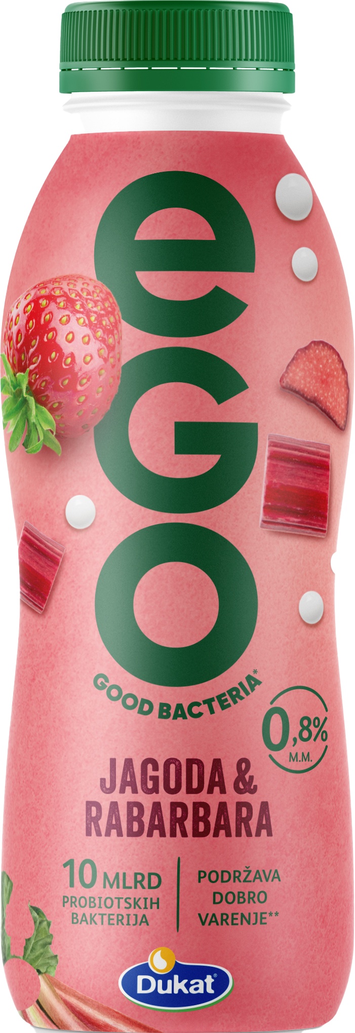 Slika za Voćni jogurt jagoda i rabarbara Ego 330g