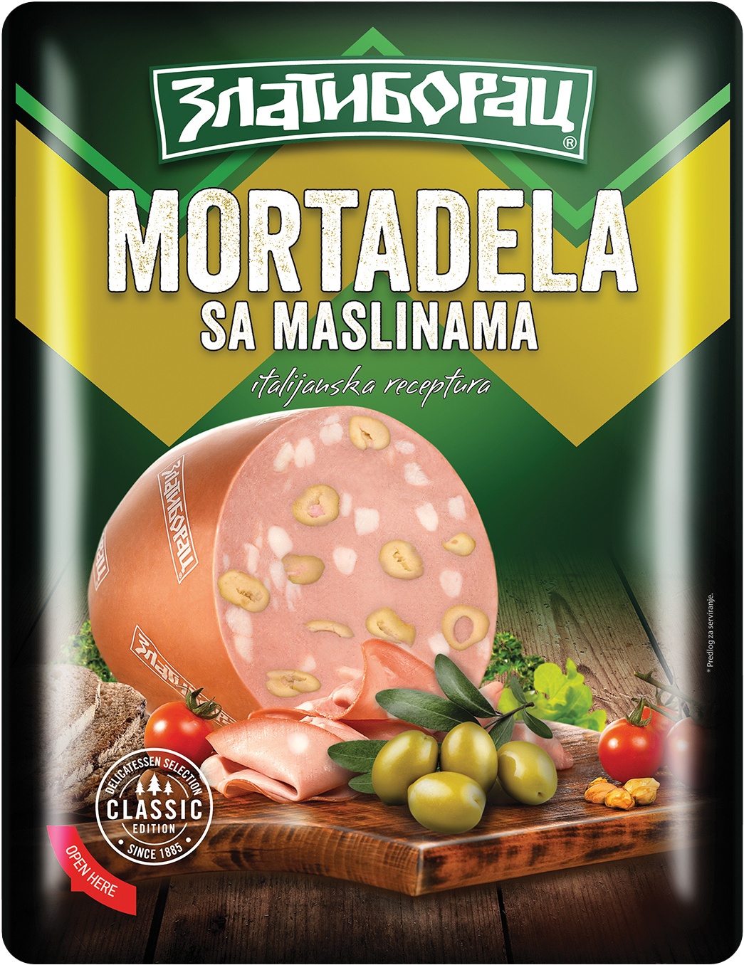 Slika za Mortadela sa maslinama Zlatiborac slajs 125g