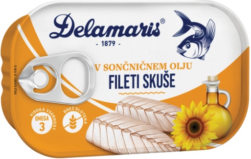 Slika za Skuša fileti u biljnom ulju Delamaris 125g