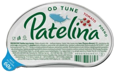 Slika za Pašteta tuna sa paradajzom Patelina 60g