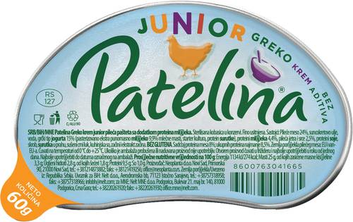 Slika za Pašteta junior greko krem Patelina 60g