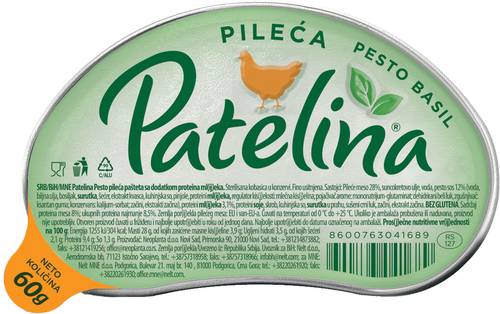 Slika za Pašteta pileća s pestom Patelina 60g