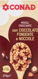 Slika za Musli hrskavi sa crnom čokoladom i lešnikom Conad 375g