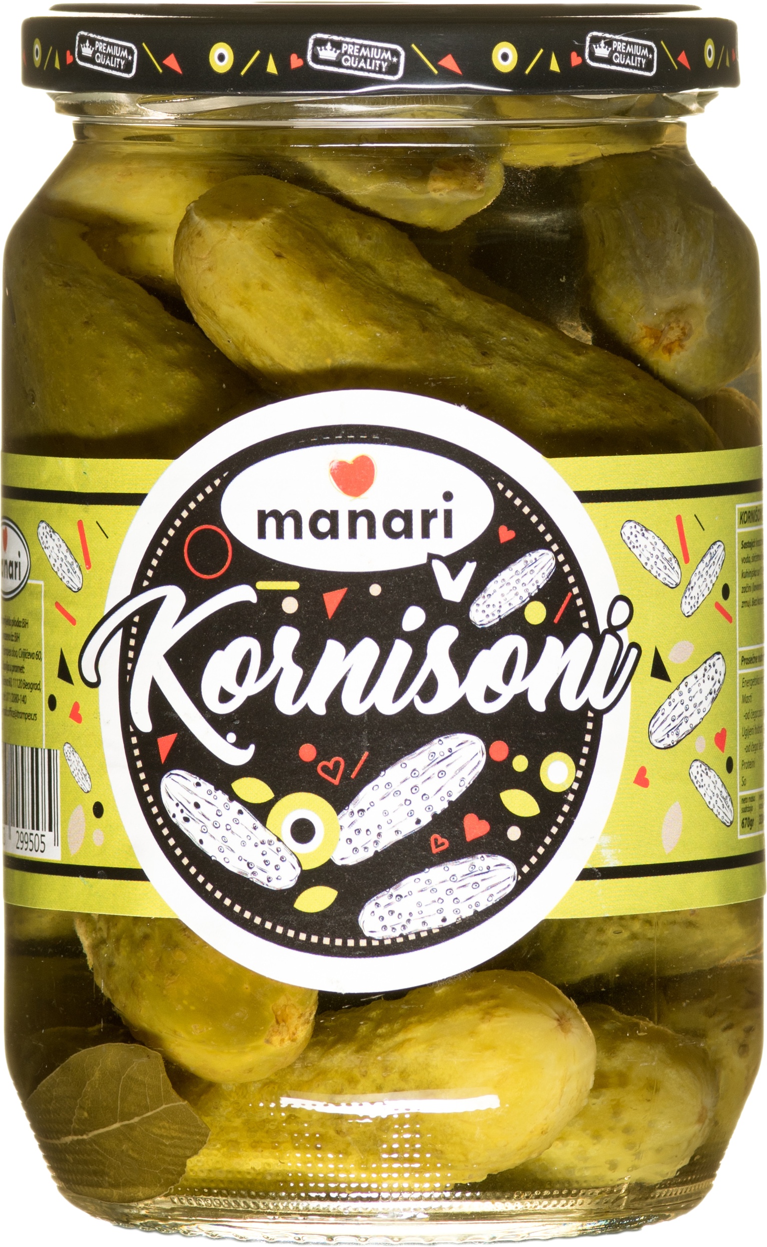 Slika za Kornišoni 6-9cm Manari 720ml