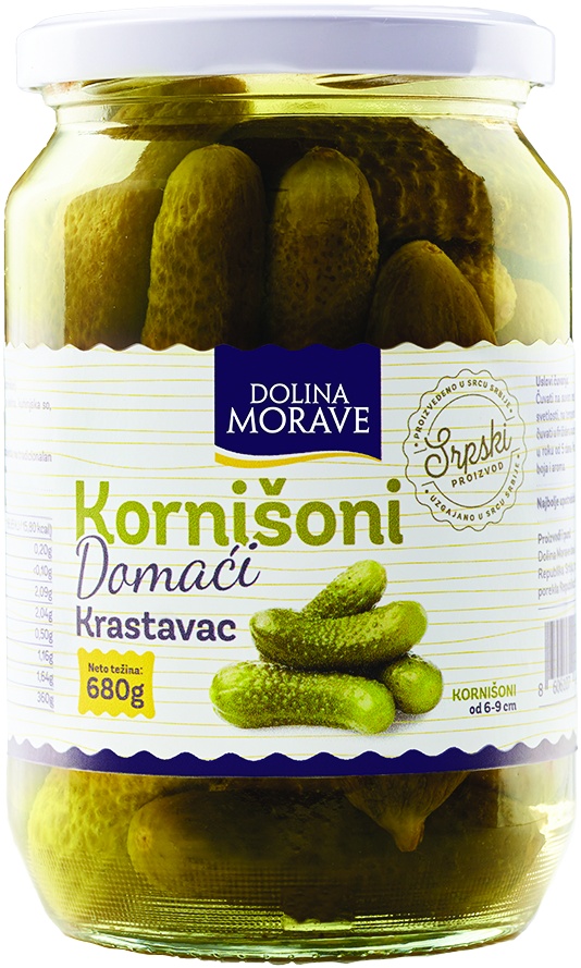 Slika za Kornišoni domaći krastavac 6-9cm Dolina Morave 680g