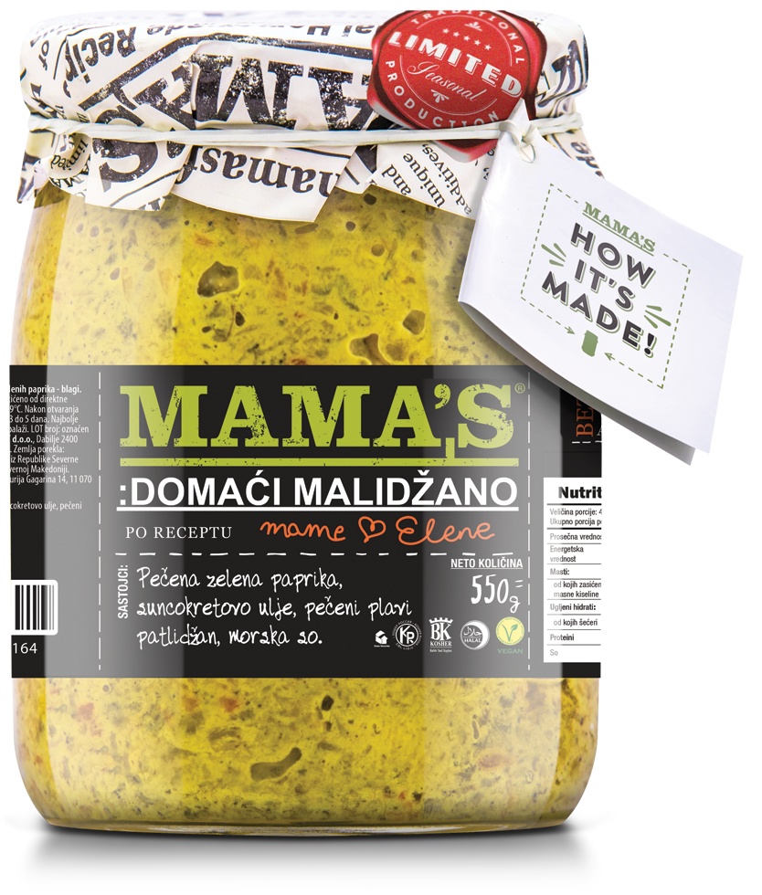 Slika za Ajvar od zelene paprike malidžano  Mama’s 550g