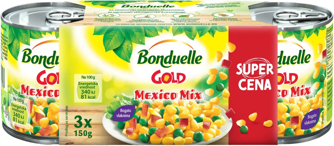 Slika za Miks Mexico Bonduelle multipak 3x150g