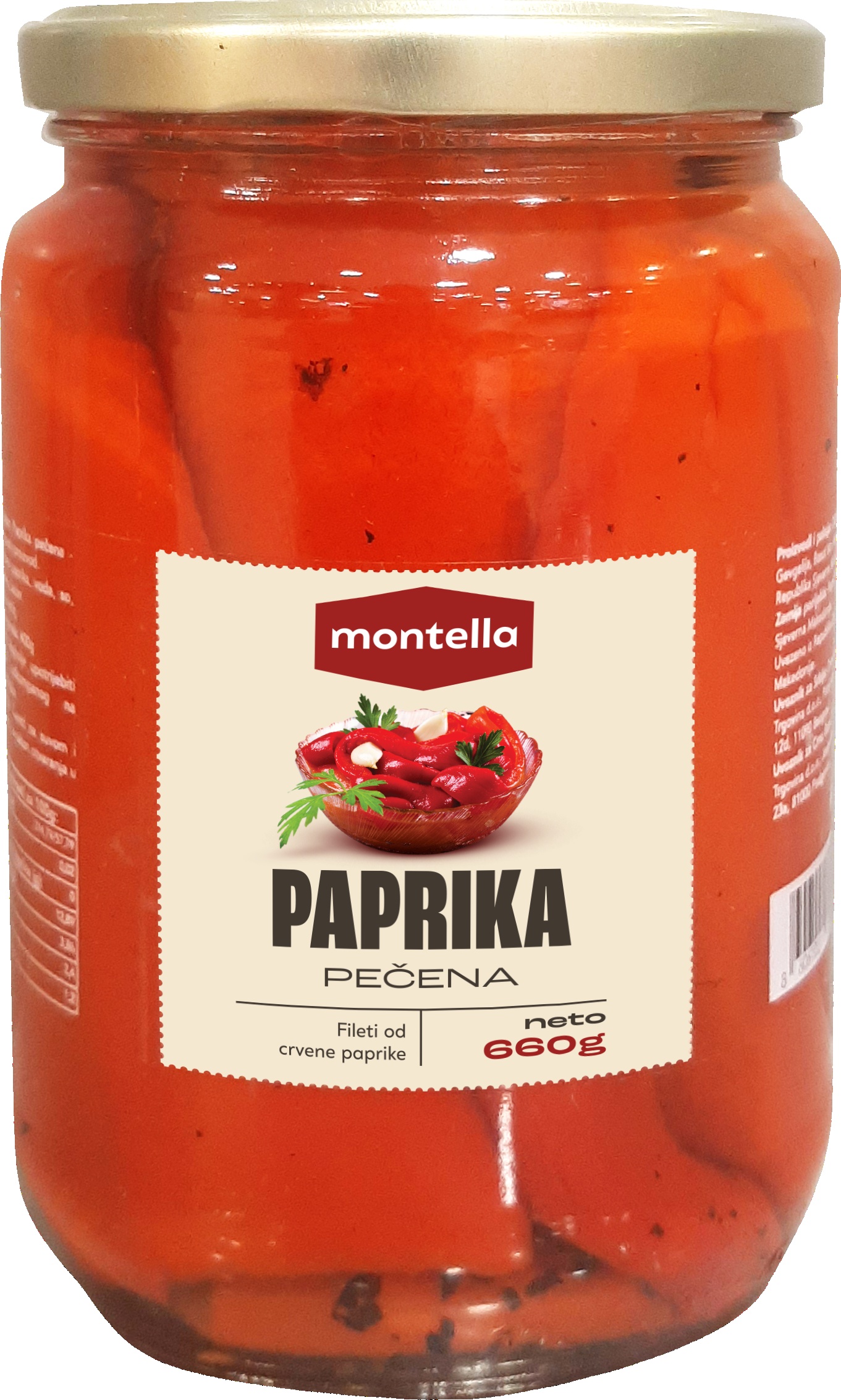 Slika za Paprika crvena pečena fileti Montella 660g