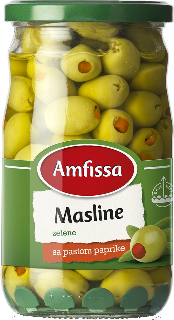 Slika za Masline zelene sa paprikom Amfissa 680g