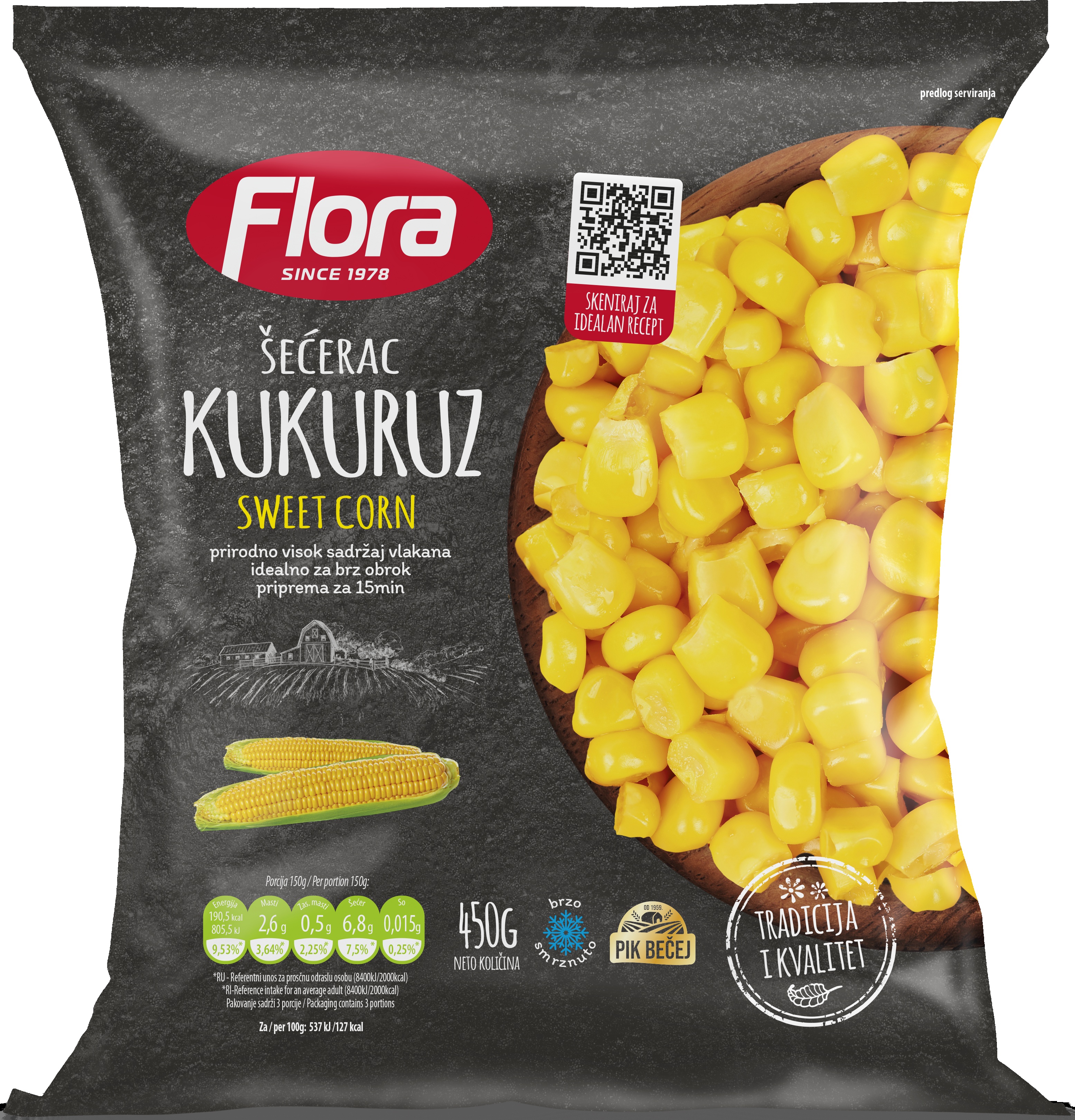 Slika za Smrznuti kukuruz šećerac Flora 450g