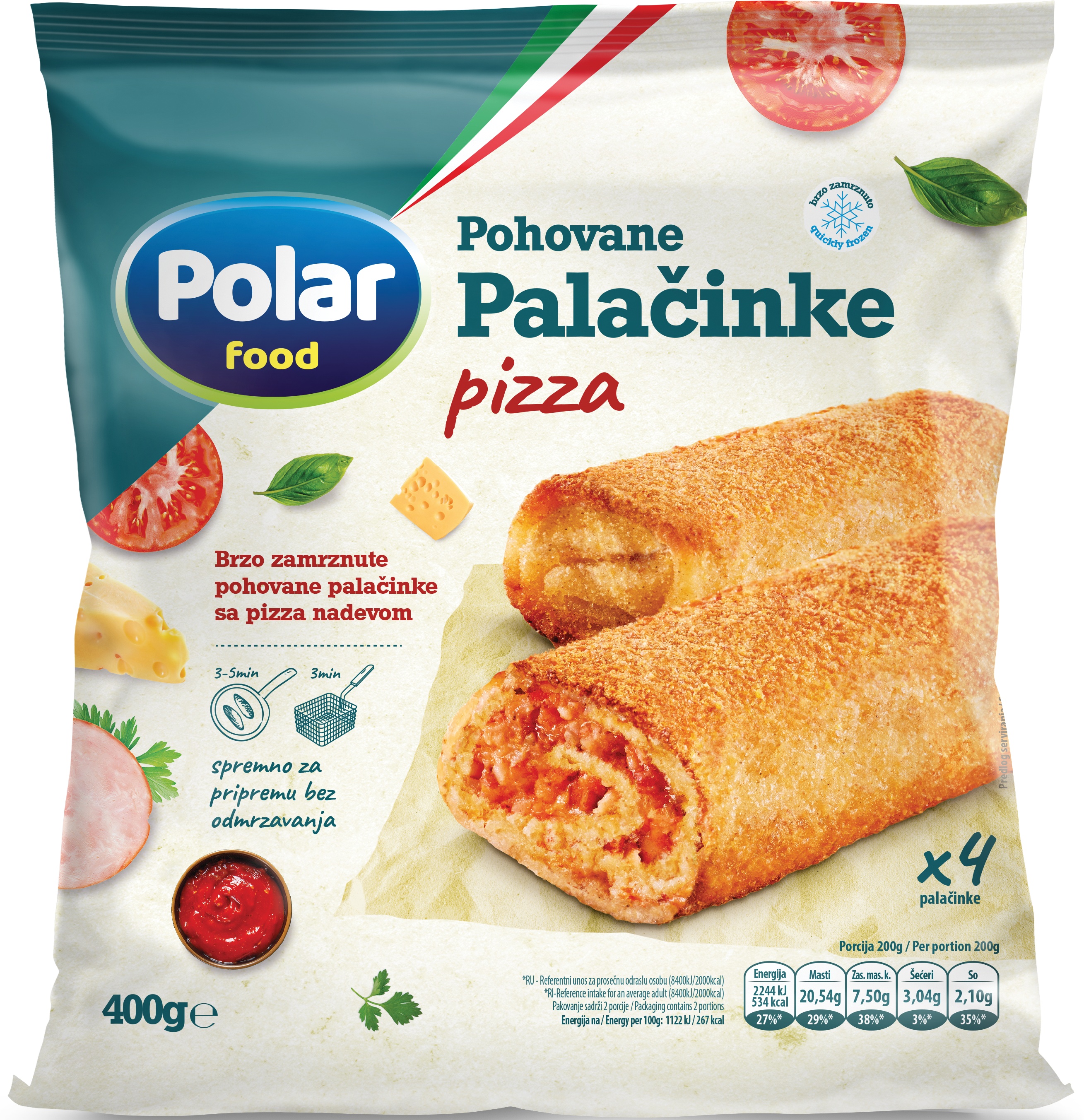 Slika za Palačinke pohovane sa pizza nadevom Polar food 400g