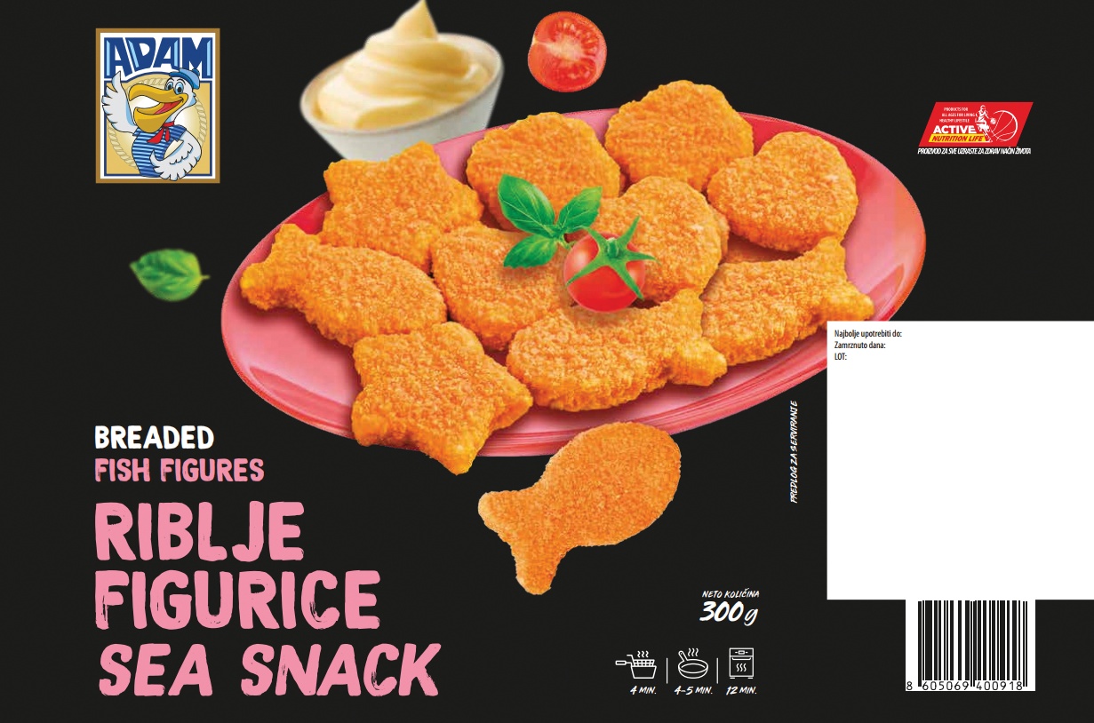 Slika za Panirane riblje figurice smrznute 300g