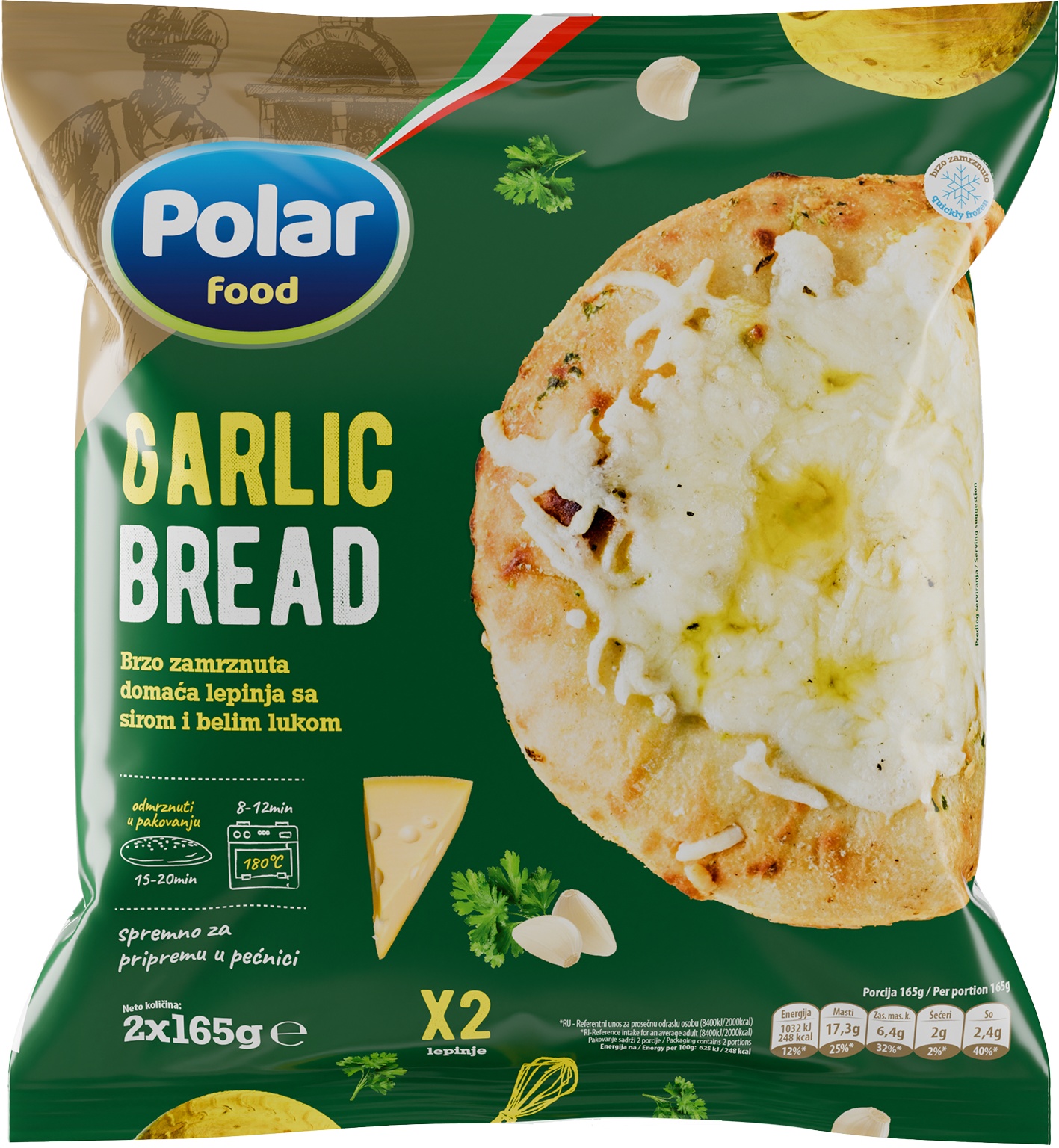 Slika za Lepinje smrznute sa belim lukom Polar food 2x165g