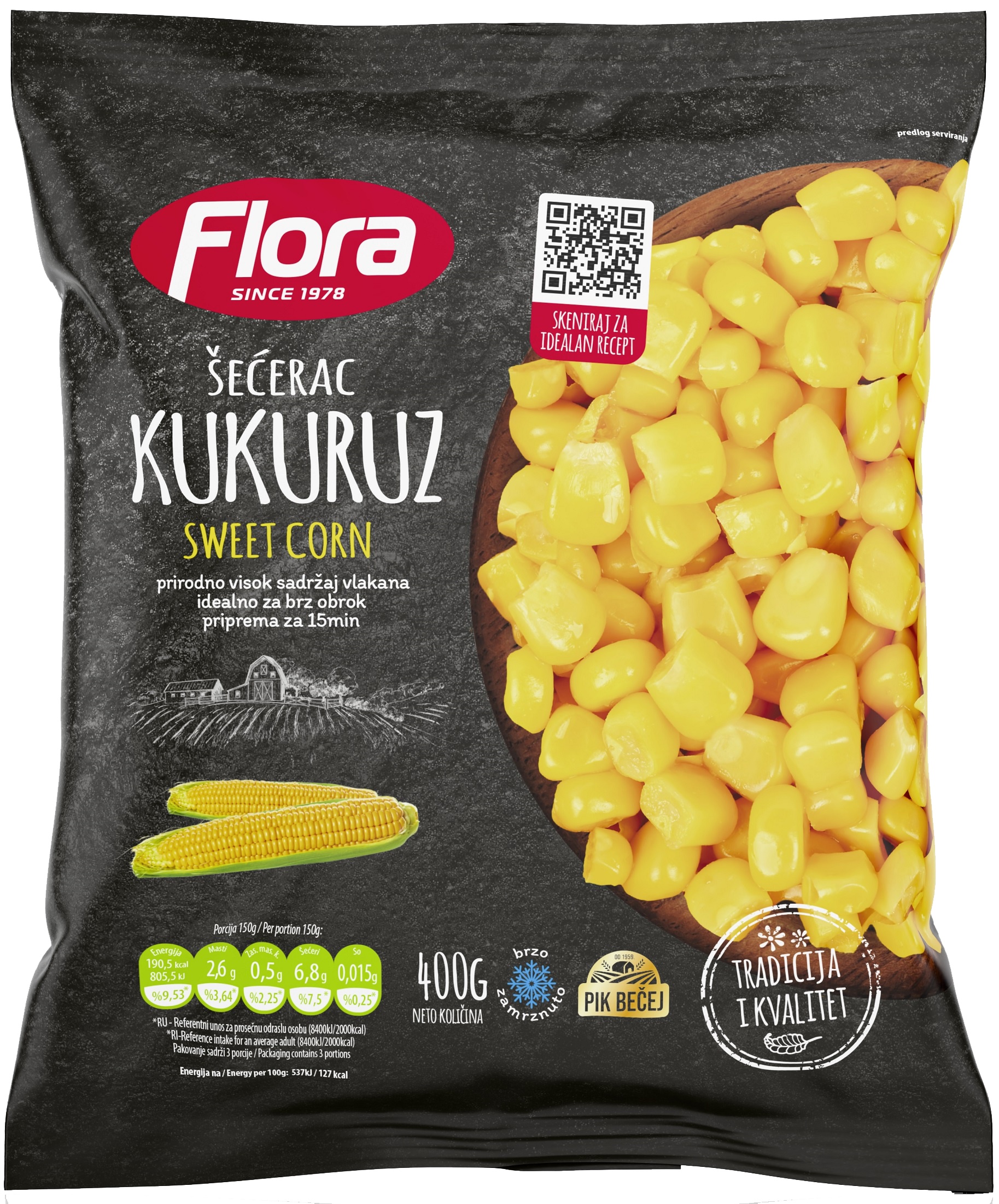 Slika za Smrznuti kukuruz šećerac Flora 400g
