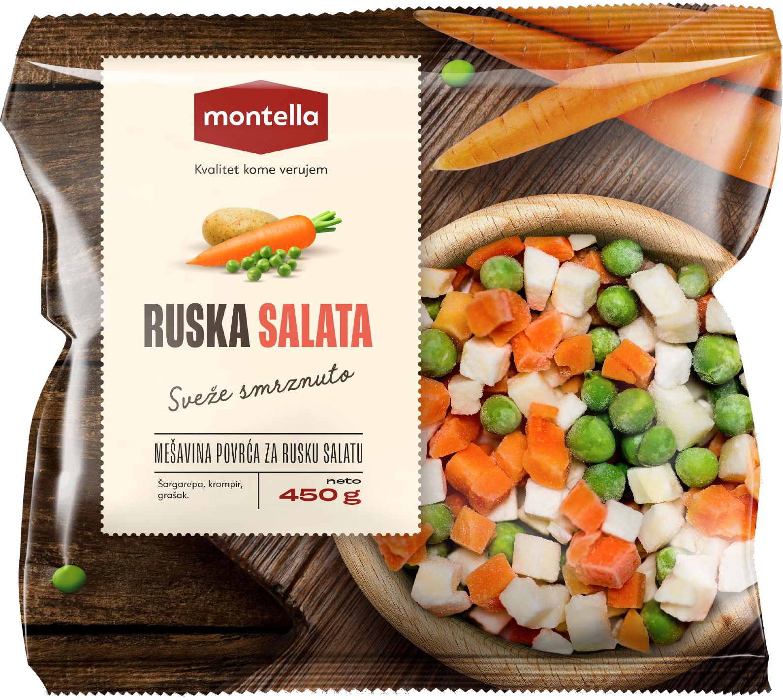 Slika za Mešavina za rusku salatu smrznuta Montella 450g