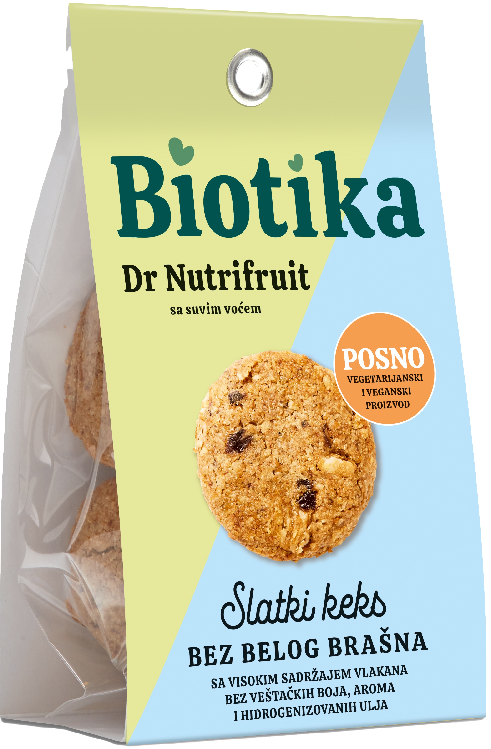 Slika za Keks integralni Nutri fruit sa suvim voćem Biotika 100g