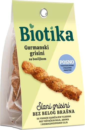 Slika za Grisini gurmanski sa bosiljkom Biotika 100g