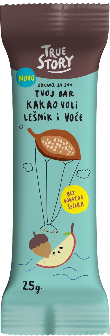 Slika za Mini bar kakao voli lešnik i voće True Story 25g