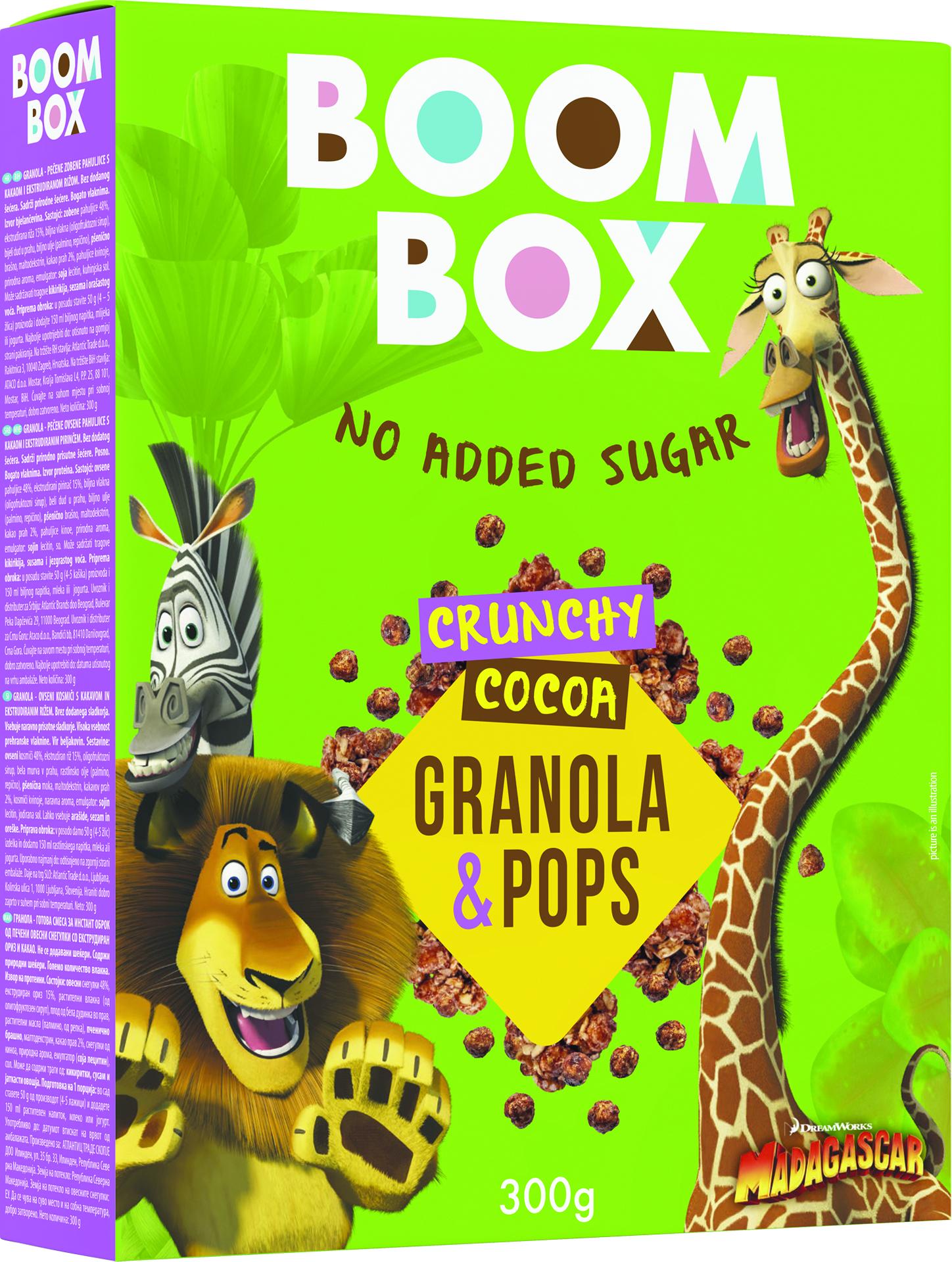 Slika za Ovsena granola&pops kakao Boom box 300g