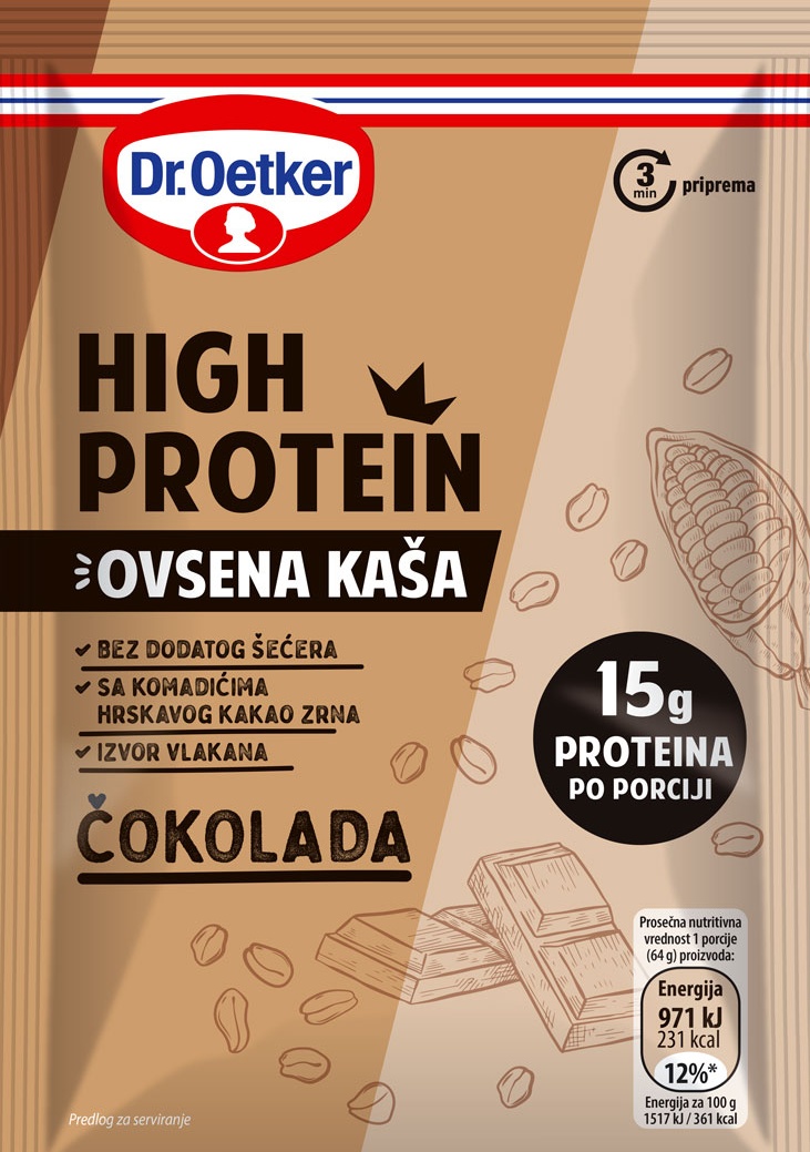 Slika za Ovsena kaša high protein čokolada Dr. Oetker 64g