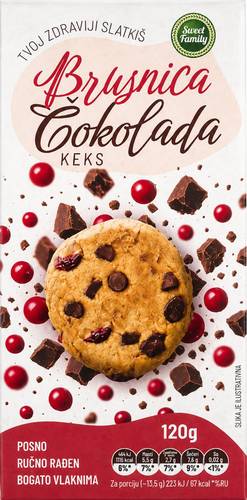 Slika za Keks brusnica i čkolada Sweet family 120g